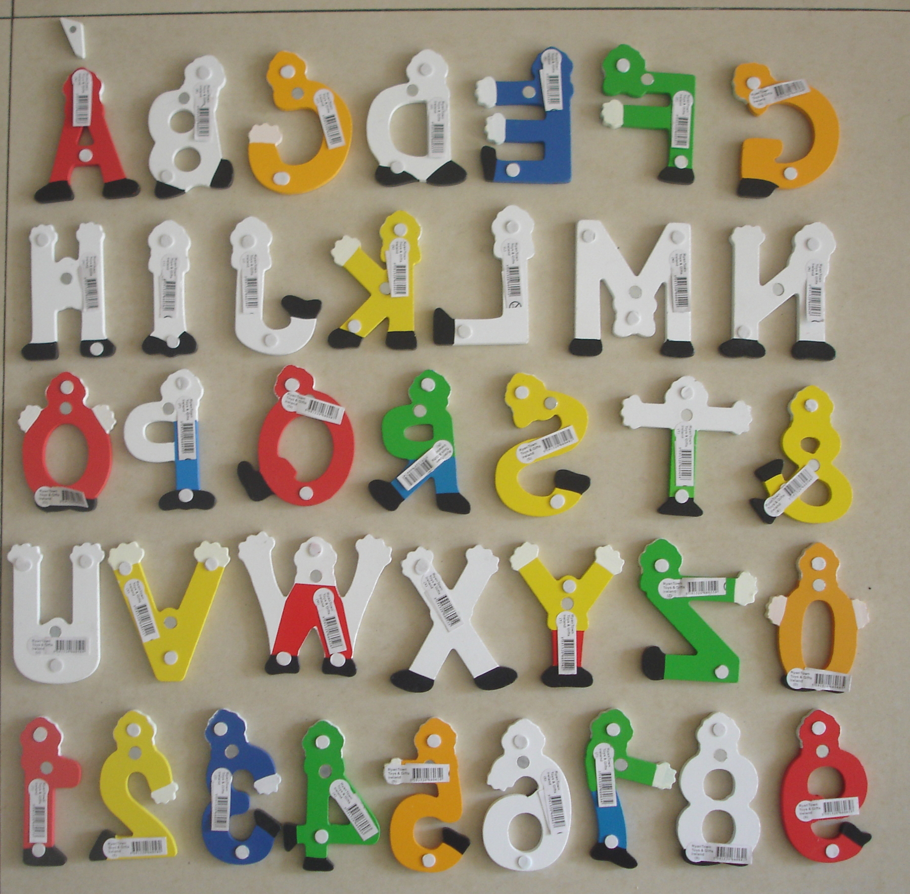 #81462 Wooden Alphabets & Numbers with Hand Painting Made of MDF Used for Kids & Home Decroation