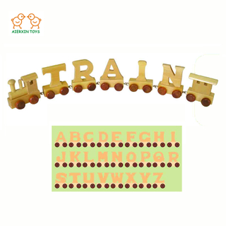 #80095 Wooden Train Alphabets - Plain Wooden Letters Made of Solid Wood Used for Home Decroation