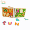 #80145 Wooden Educational Baby Children′s Spelling Words English Alphabet Wooden Puzzle Book